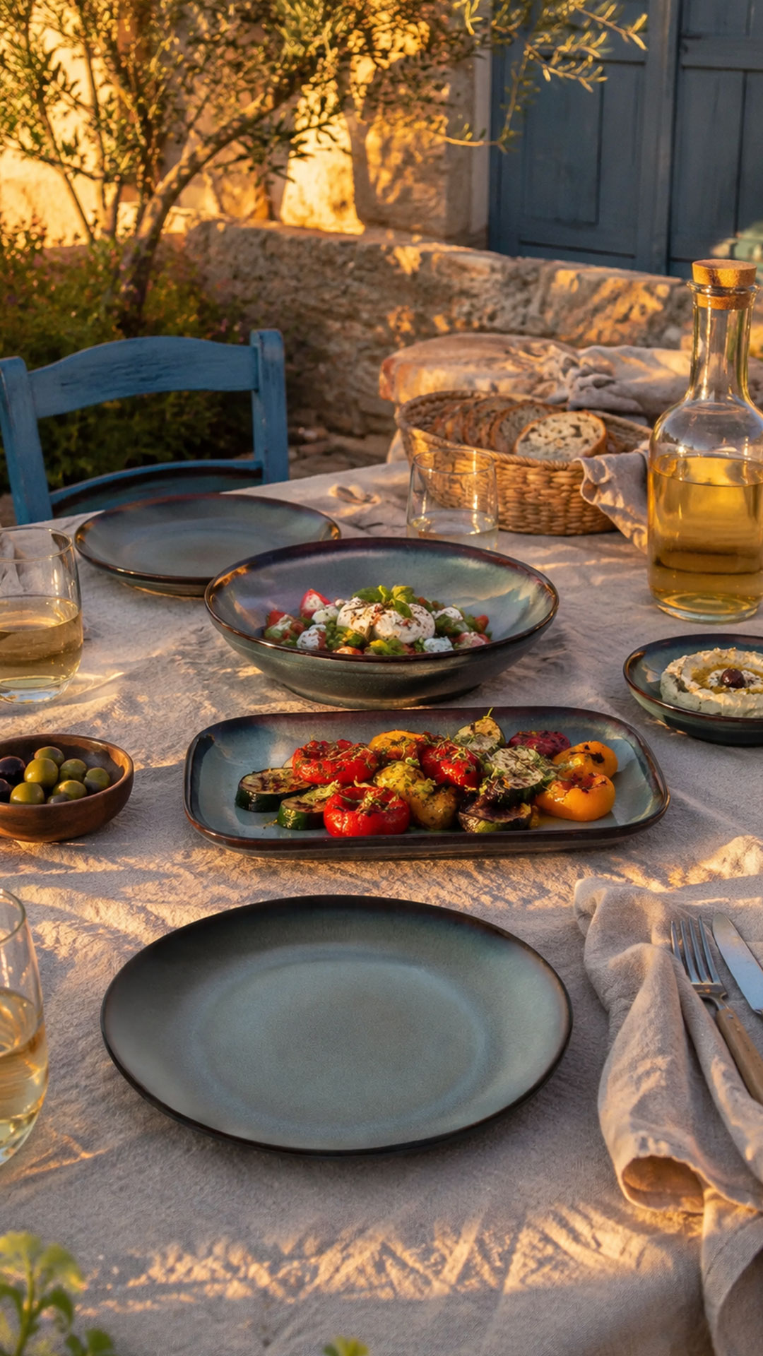 Outdoor table styling with Organic Pacifico collection