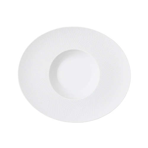 Graphique Oval Plate 32×27cm, White Porcelain