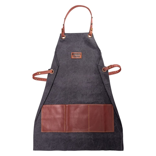 Tramontina Churrasco Black Apron in Denim and Synthetic Leather