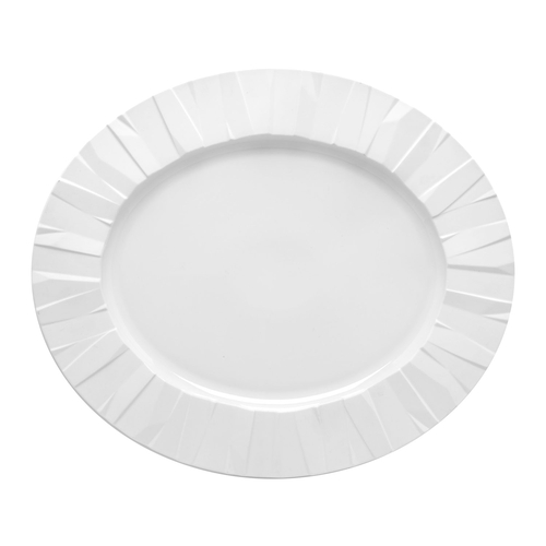 Matrix Oval Platter 42 cm, Glazed Porcelain