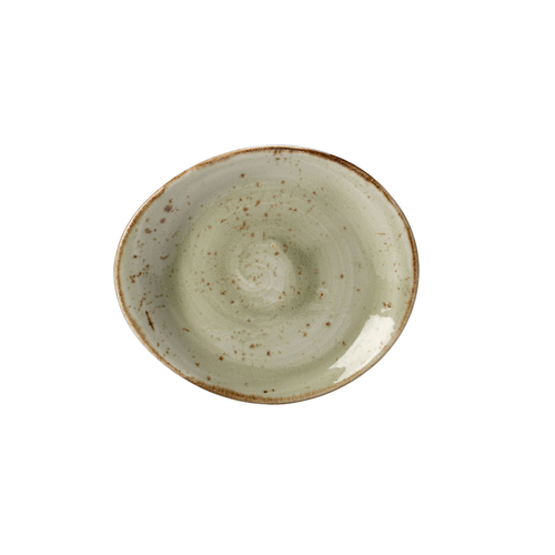 Craft green oval dinner plate 15cm