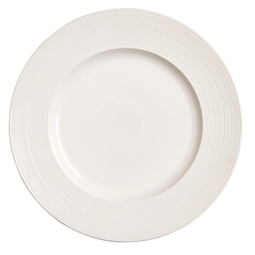 30cm flat plate, Concorde collection, white Porcelain with a smooth finish