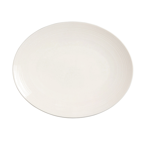 Prato Coupe Oval 34cm, Concorde, Porcelana branca com acabamento suave