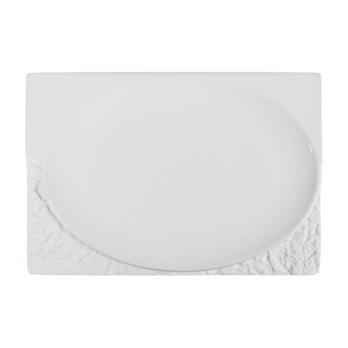 Terra rectangular plate 26x18cm, whitet, professional porcelain