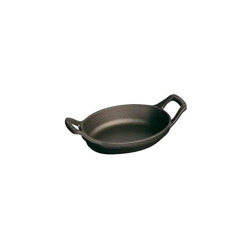 Staub 15cm Oval Oven Pan, Black Cast Iron