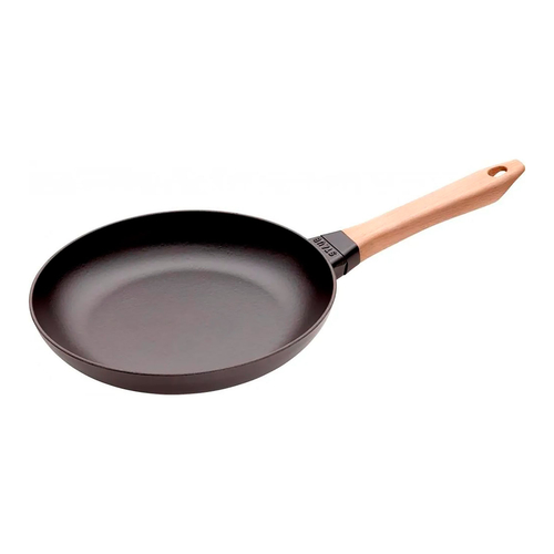 Staub 20cm Frying Pan, Enameled Cast Iron w/  Beechwood Handle