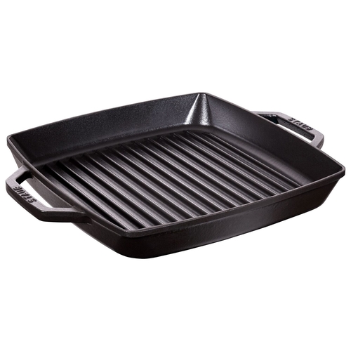 Staub Square Grill Pan Cast Iron 28 cm Black