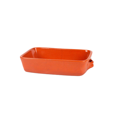 Assadeira de forno retangular 26x18cm em argila natural