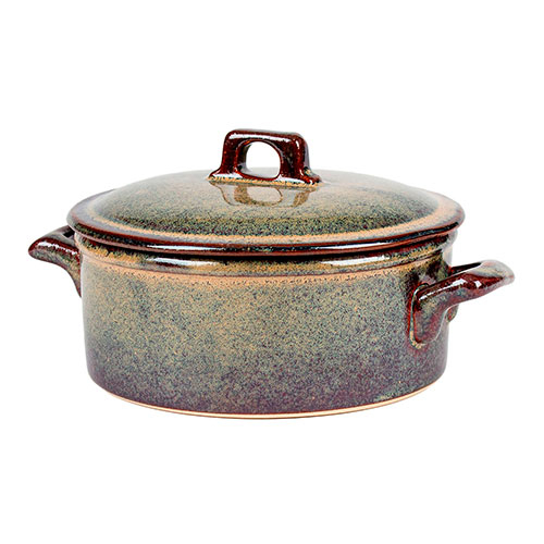 Mini Casserole Stoneware Organic Brown oven and microwave safe