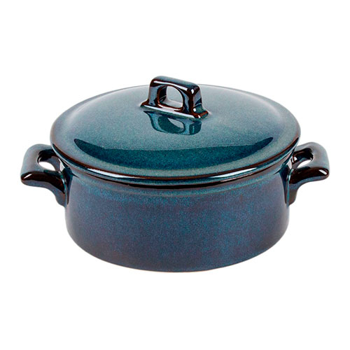 Mini Casserole Stoneware Organic Blue oven and microwave safe
