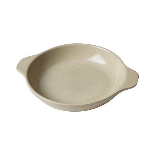 Round mustard baking dish earthenware 17.5 cm