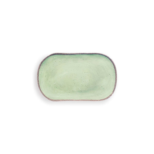 Rectangular Platter measuring 26×15,5cm from Touch Mel Terrae collection, in green melamine