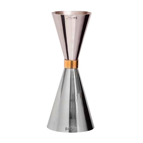 Double Jiggler 25/35/50, Gold detail, Stainless Steel