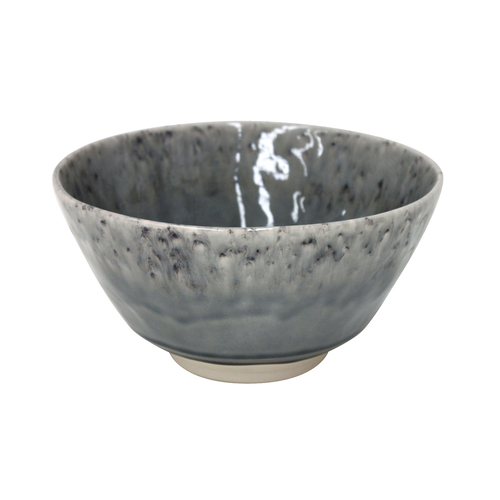 Madeira Serving Bowl 24cm, grey stoneware with handcrafted crackled finish