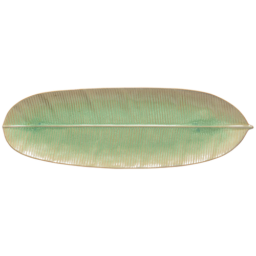Travessa folha de bananeira Marrakesh 52,7 x 16 cm Eucalyptus Green