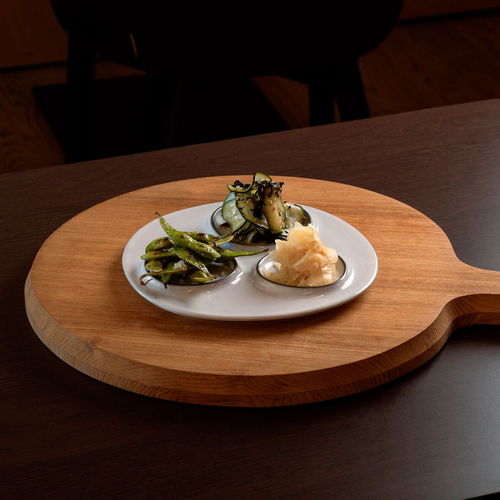 Âmbar round platter with 3 sections 20.2 x 19.9 cm