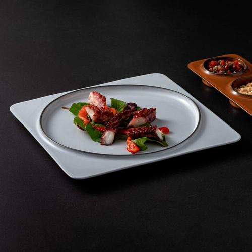 Âmbar white square plate 27.1 x 27 cm