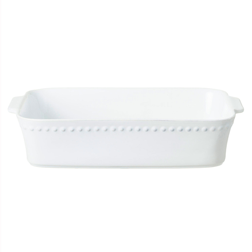 Assadeira retangular grande Pearl 38 x 24 cm, grés fino com acabamento artesanal