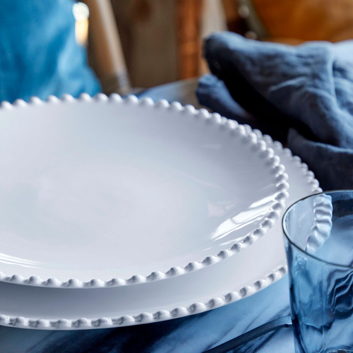 Pearl Dinner Plate 28.4 x 3.2 cm, fine stoneware with handcrafted finish