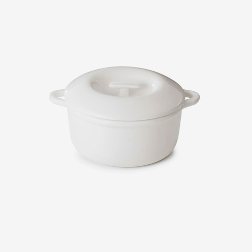 Bombance Round White Cocotte 26cm, Vitrified Porcelain