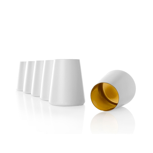 6 White/Gold cup Power 380ml