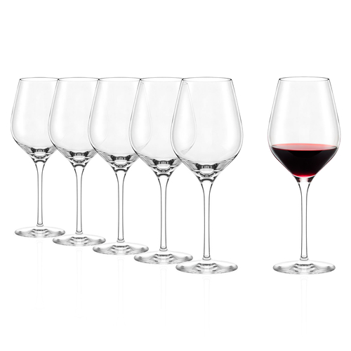 6 Exquisit Royal Red Wine Glasses 480ml,  Fine Crystal for Unforgettable Moments