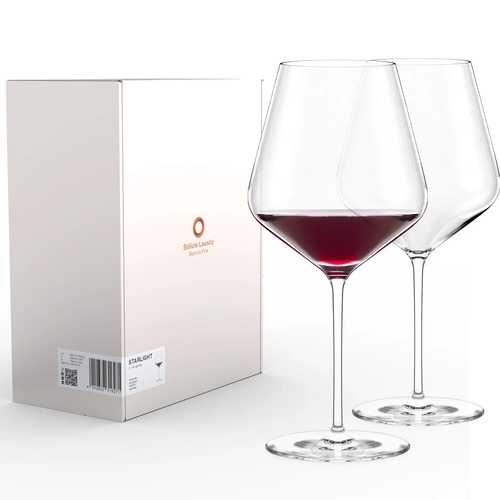 Stölzle Lausitz Burgundy glass crystalline glass 820 ml set of 2 Starlight