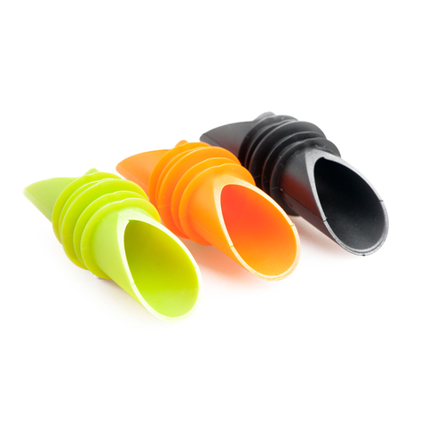 Wine Pourer & Stopper, 3 Color Pack