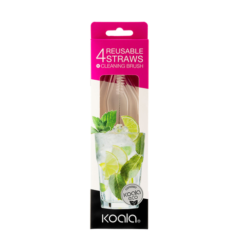 4 Curved Straws 21cm, Borosilicate Glass