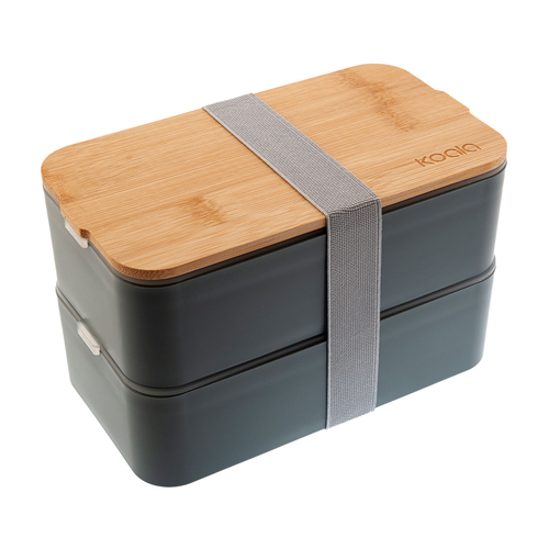 Lunch box grey with bamboo lid