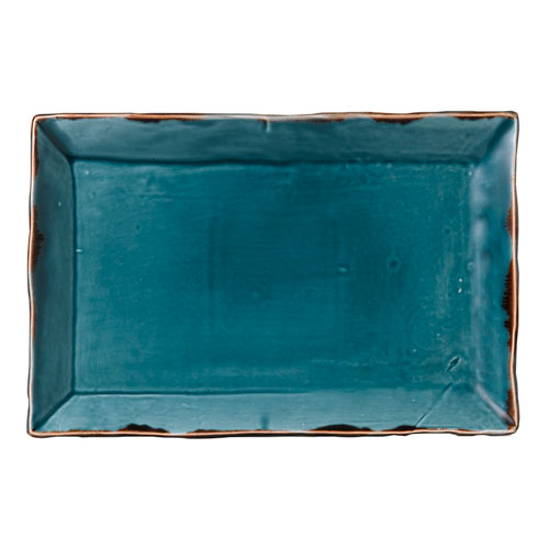 Harvest blue rectangular serving plate