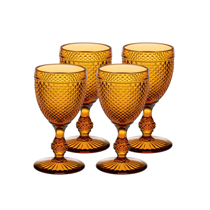 Set of 4 Bicos amber red wine goblets 210ml - Vista Alegre - 5601266324166