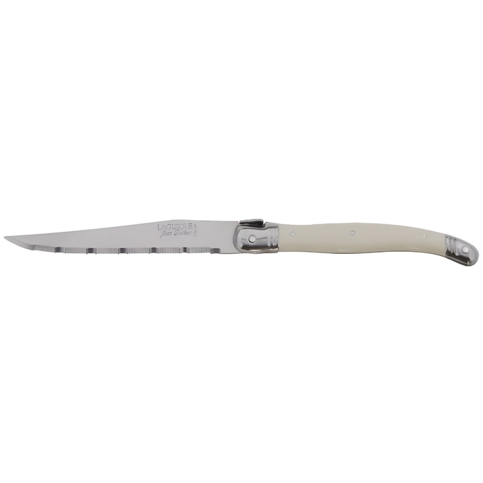 Jean Dubost Steak Knife Laguiole Stainless Steel 1.2mm Ivory - Jean Dubost - 3219337449896