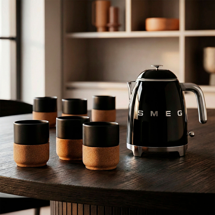 Black Noir Tea Ritual Set - Alma Gémea & SMEG Mini Edition - SMEG Portugal | Exclusive Design Kitchen Packs - 5602737110608