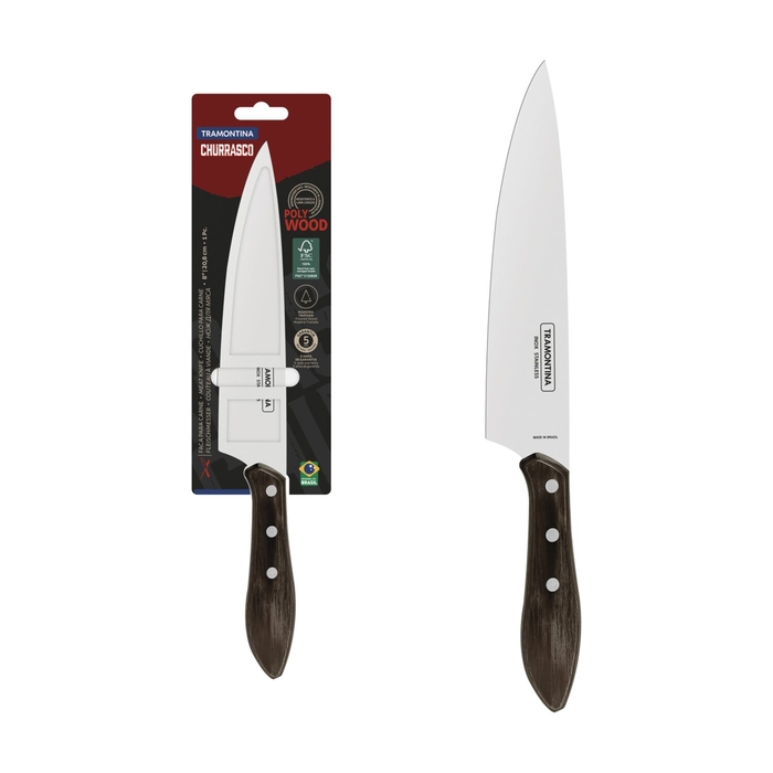 Tramontina Churrasco Meat Knife 20 cm Polywood Brown - Tramontina - 7891112174870