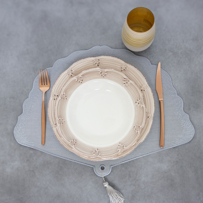 Serviço 18 peças de mesa branco e bege em faiança - Be My Guest - 5602737057637