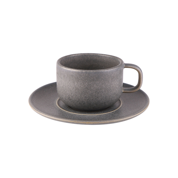 Único Anthracite tea cup 220ml - Mesa Ceramics - 5602573710277