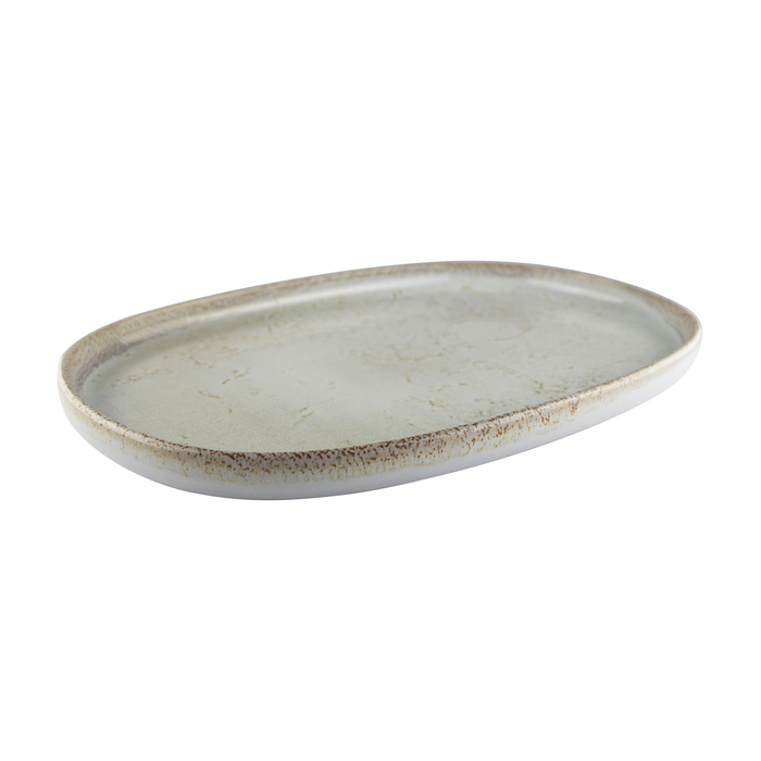 Linen oval serving plate 33x22cm - Mesa Ceramics - 5600498207018