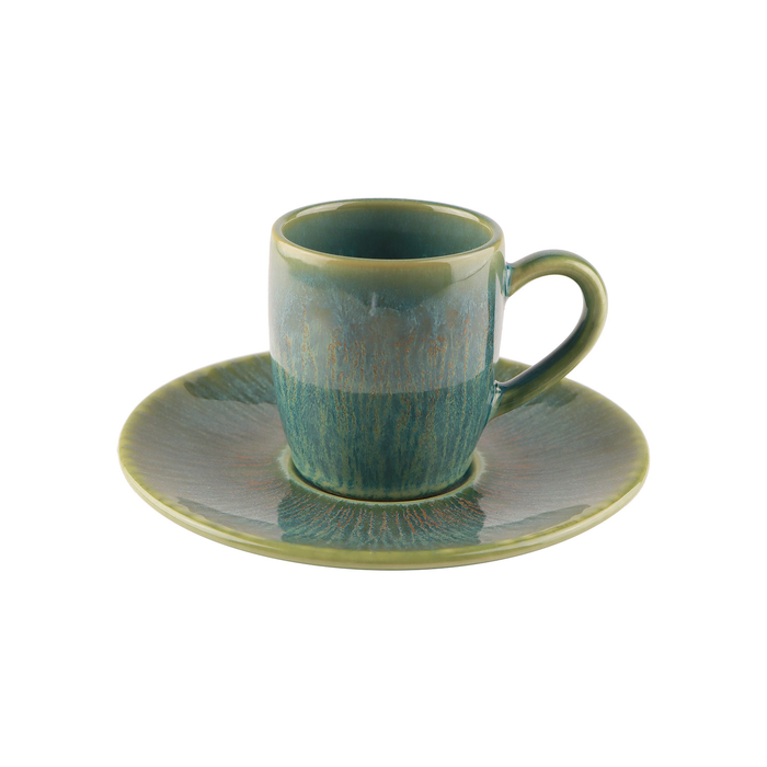 Agata Esmeralda coffee cup 80ml green - Mesa Ceramics - 5602737096063
