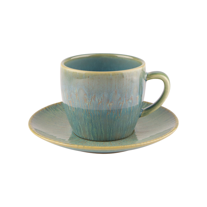 Agata Esmeralda tea cup 217ml green - Mesa Ceramics - 5602737096049