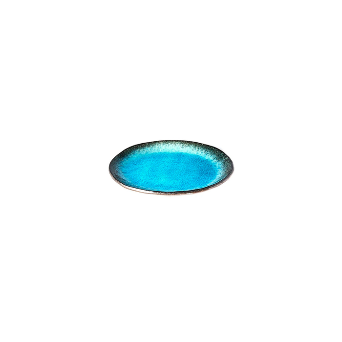 Prato Oval Plano Sky Blue 18cm, Porcelana Minoyaki, Azul Sereno - Made in Japan - 8594197820302