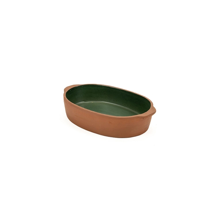 Assadeira Oval Maria Terracota Terra Verde 22 cm - Maria Portugal Terracota - 5600851020520