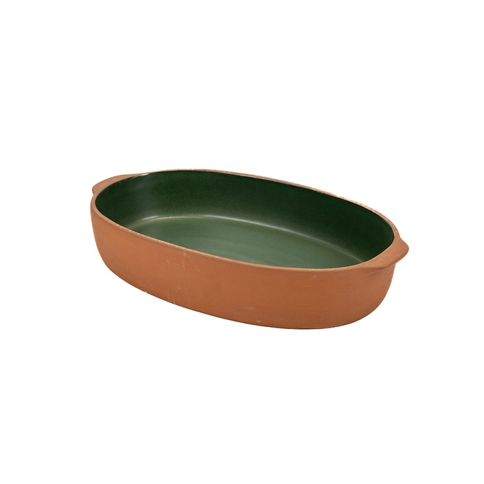 Maria Terracota Terra Green Oval Baker 32 cm - Maria Portugal Terracota - 5600851020629