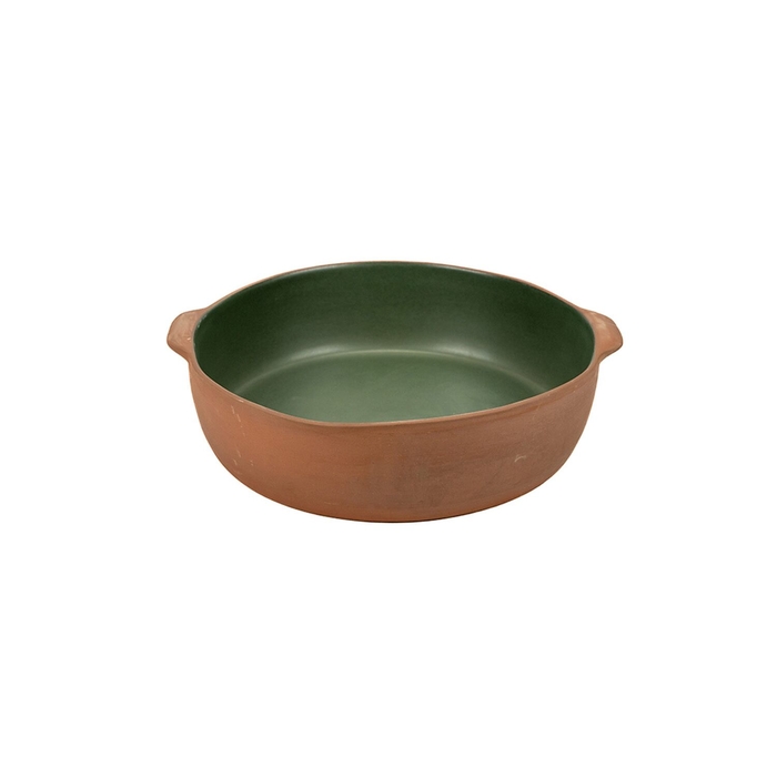 Assadeira Redonda Maria Terracota Terra Verde 27 cm - Maria Portugal Terracota - 5600851020735