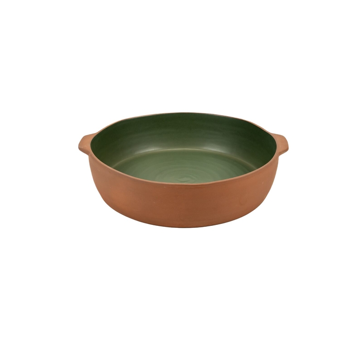 Maria Terracota assadeira redonda grande Terra verde 31 cm - Maria Portugal Terracota - 5600851020780