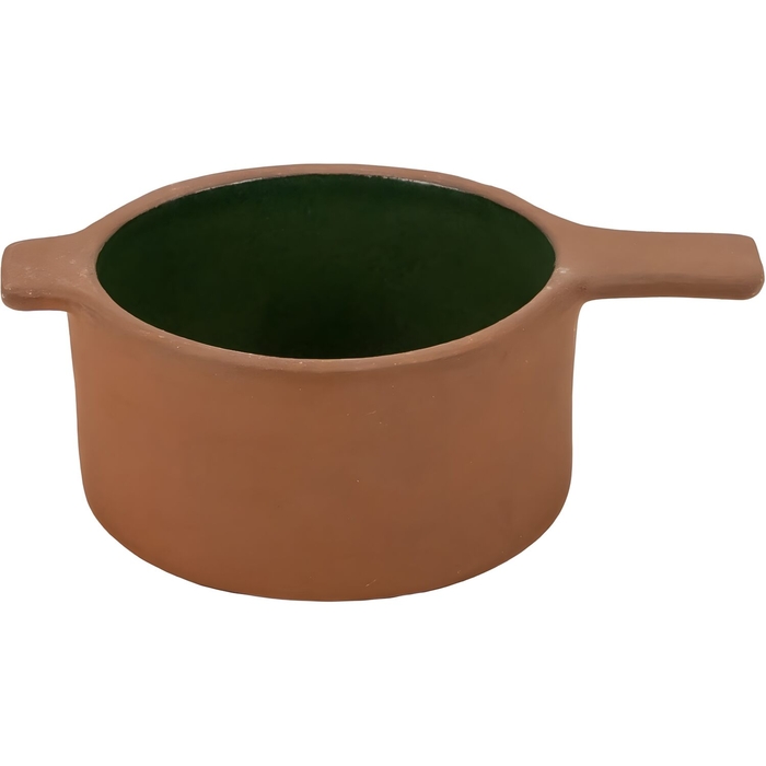 Maria Terracota Terra Green Bowl with Handle 13 cm - Maria Portugal Terracota - 5600851020834