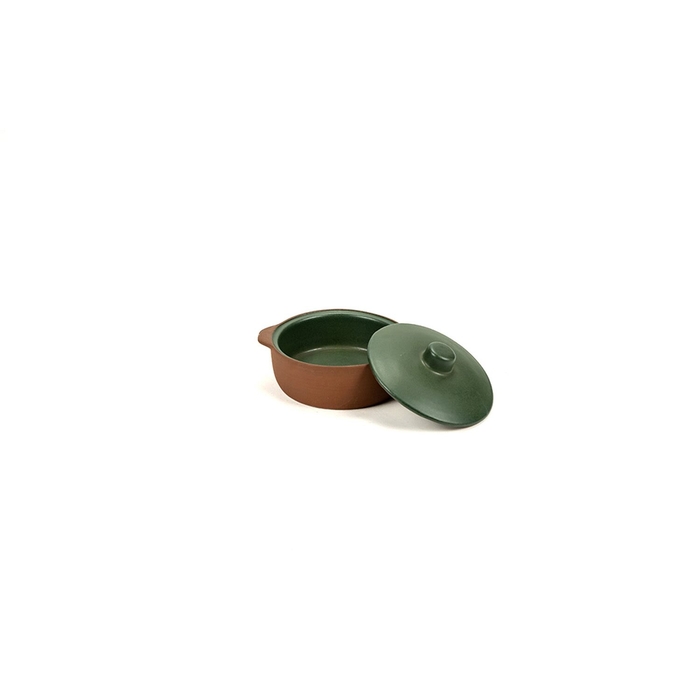 Maria Terracota Terra Green Mini Casserole 15 cm with Lid - Maria Portugal Terracota - 5600851020995