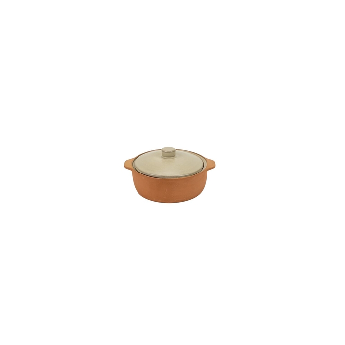 Maria Terracota Terra Cream Mini Casserole 15 cm with Lid - Maria Portugal Terracota - 5600785603318