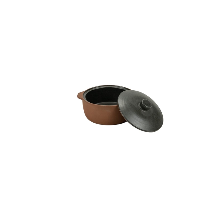 Maria Terracota Terra Grey Small Casserole 16 cm with Lid - Maria Portugal Terracota - 5600851020476