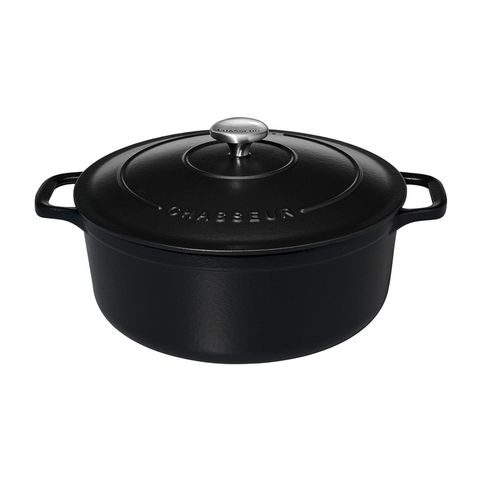 Round casserole 20cm, black, enamelled cast iron - Chasseur - 3244334720013